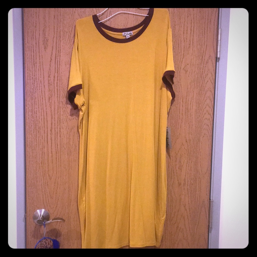 NWT  Mustard & Maroon Shirt Dress